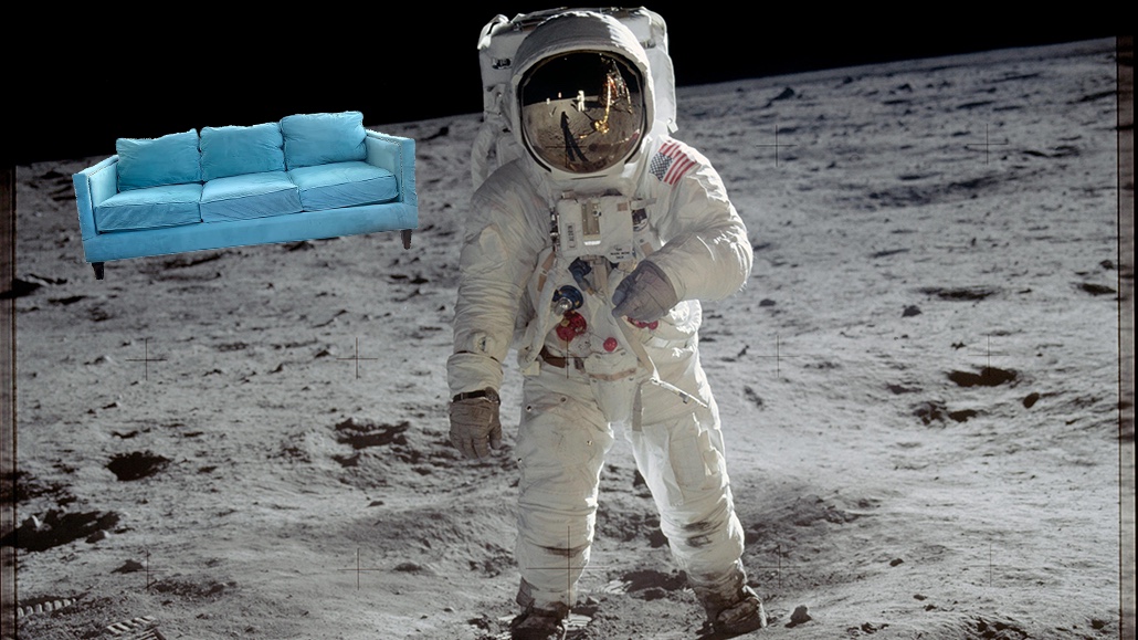 street couch on the moon with buzz aldrin