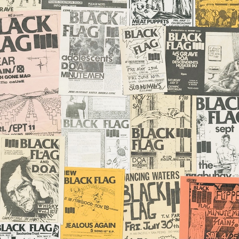 Black Flag flyers designed by Raymond Pettibon