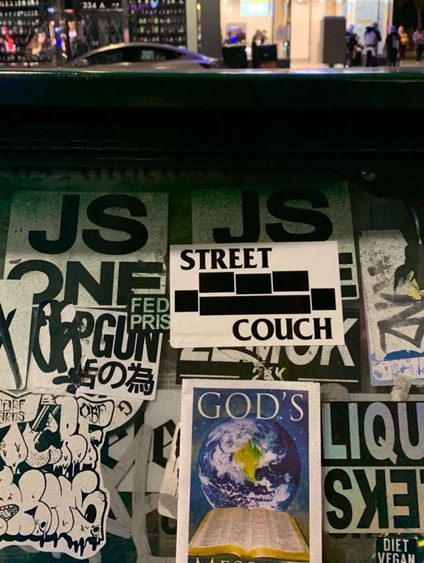 street couch sticker in los angeles